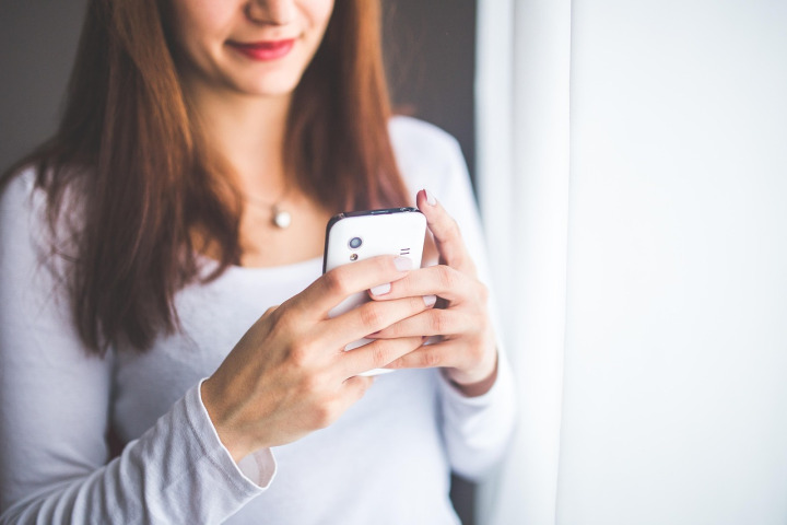 texting smartphone closeup